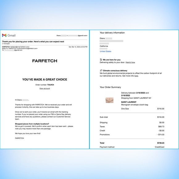 Saint Laurent (YSL) Envelope Flap Clutch Bag in Dark Beige - Picture 13 of 13